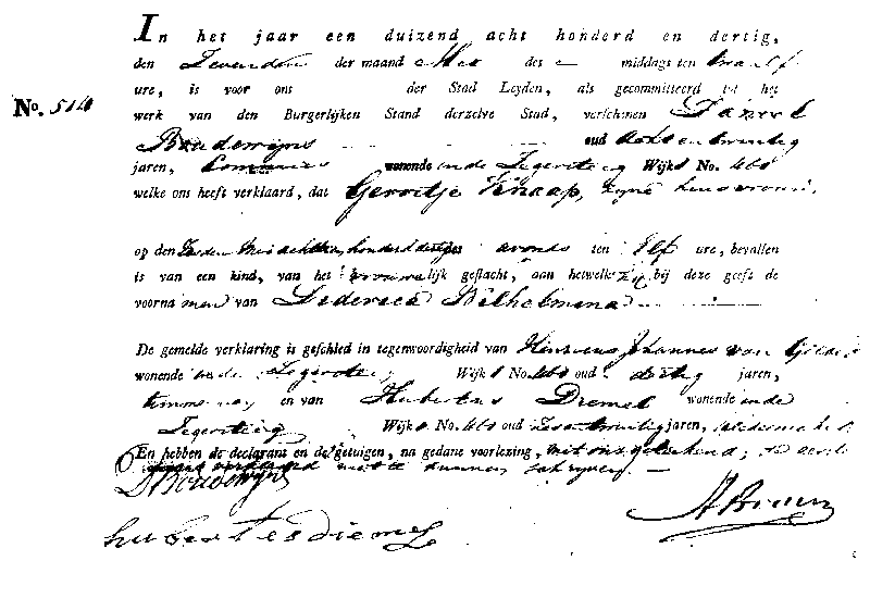 18300507 geb akte 514 Diderica W dv D Boudewijns - G Knaap